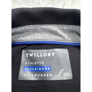 TWILLORY Golf Polo Shirt Men's Size XXL  2XL Black Slim Fit Stretch Pickleball